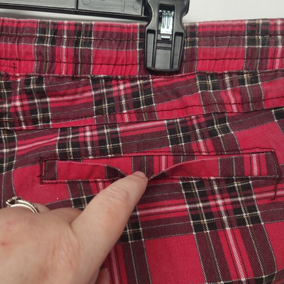 Love Love Love Y2K Red Plaid Grunge Faux Cargo Plus Joggers Pants Women's 3X - Picture 8 of 12